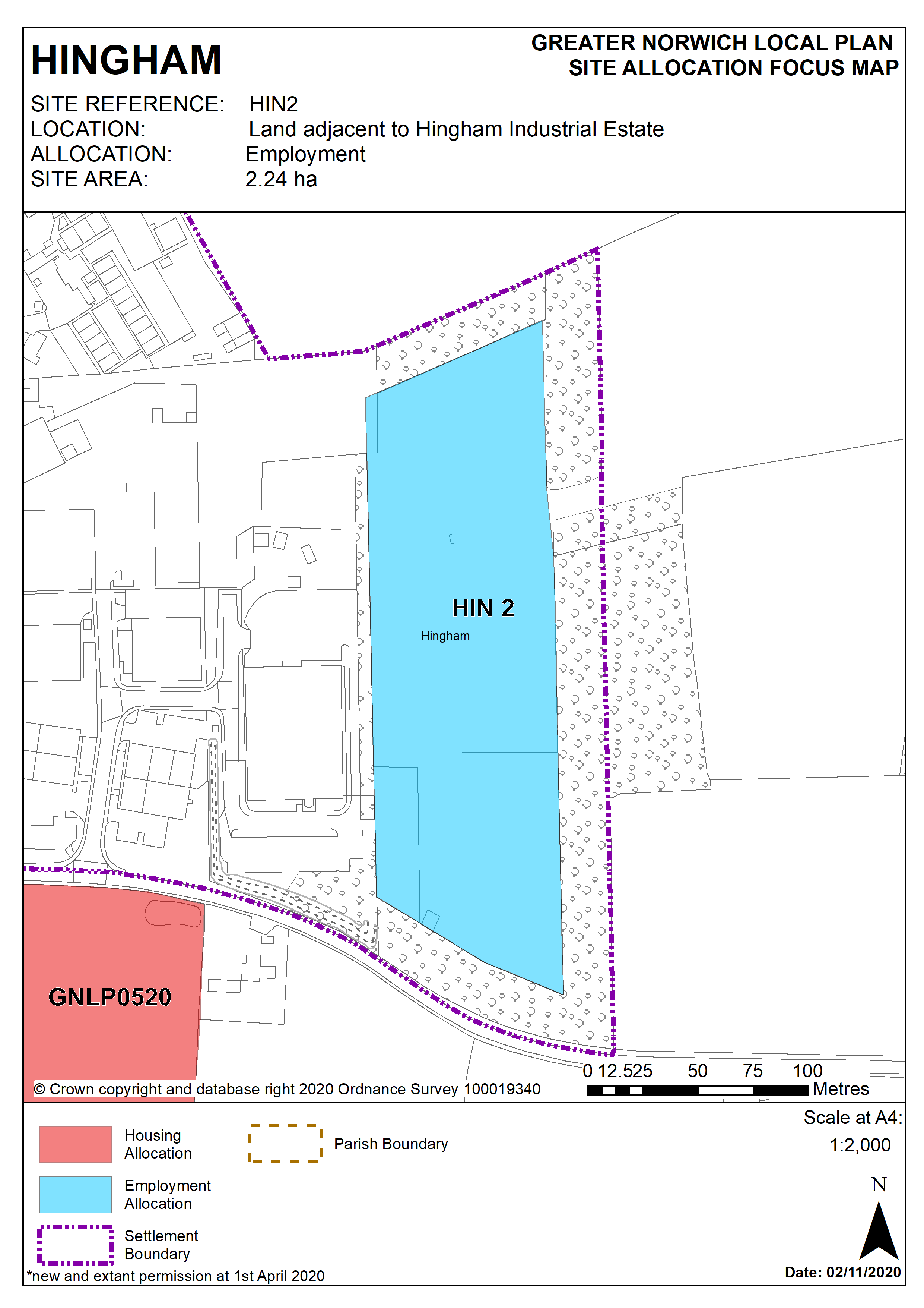 Policy HIN2 Land adjacent to Hingham Industrial Estate at Ironside Way